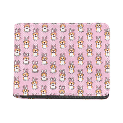 Bunny Corgi Pattern Print Bifold Wallet