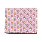 Bunny Corgi Pattern Print Bifold Wallet