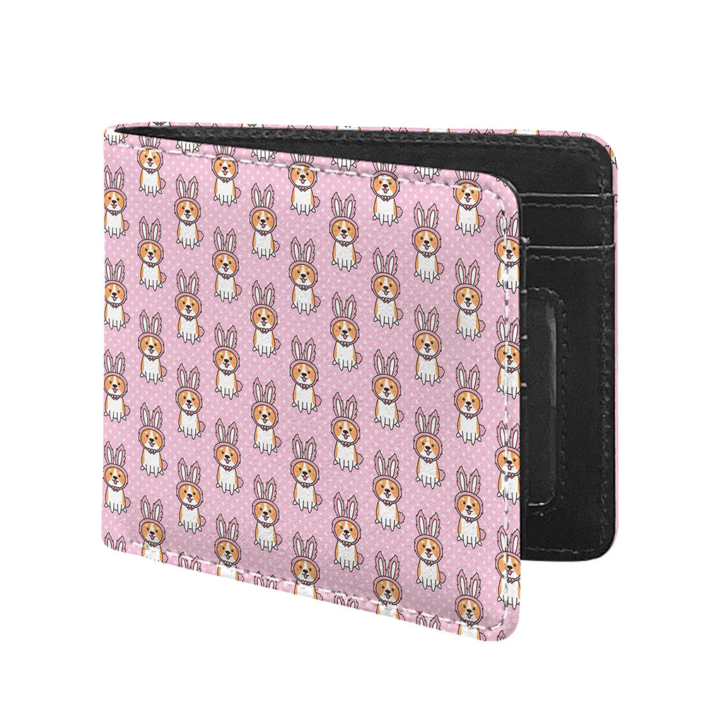 Bunny Corgi Pattern Print Bifold Wallet
