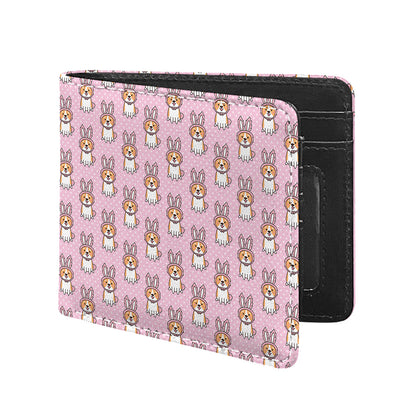 Bunny Corgi Pattern Print Bifold Wallet