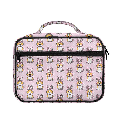 Bunny Corgi Pattern Print Briefcase Bible Bag