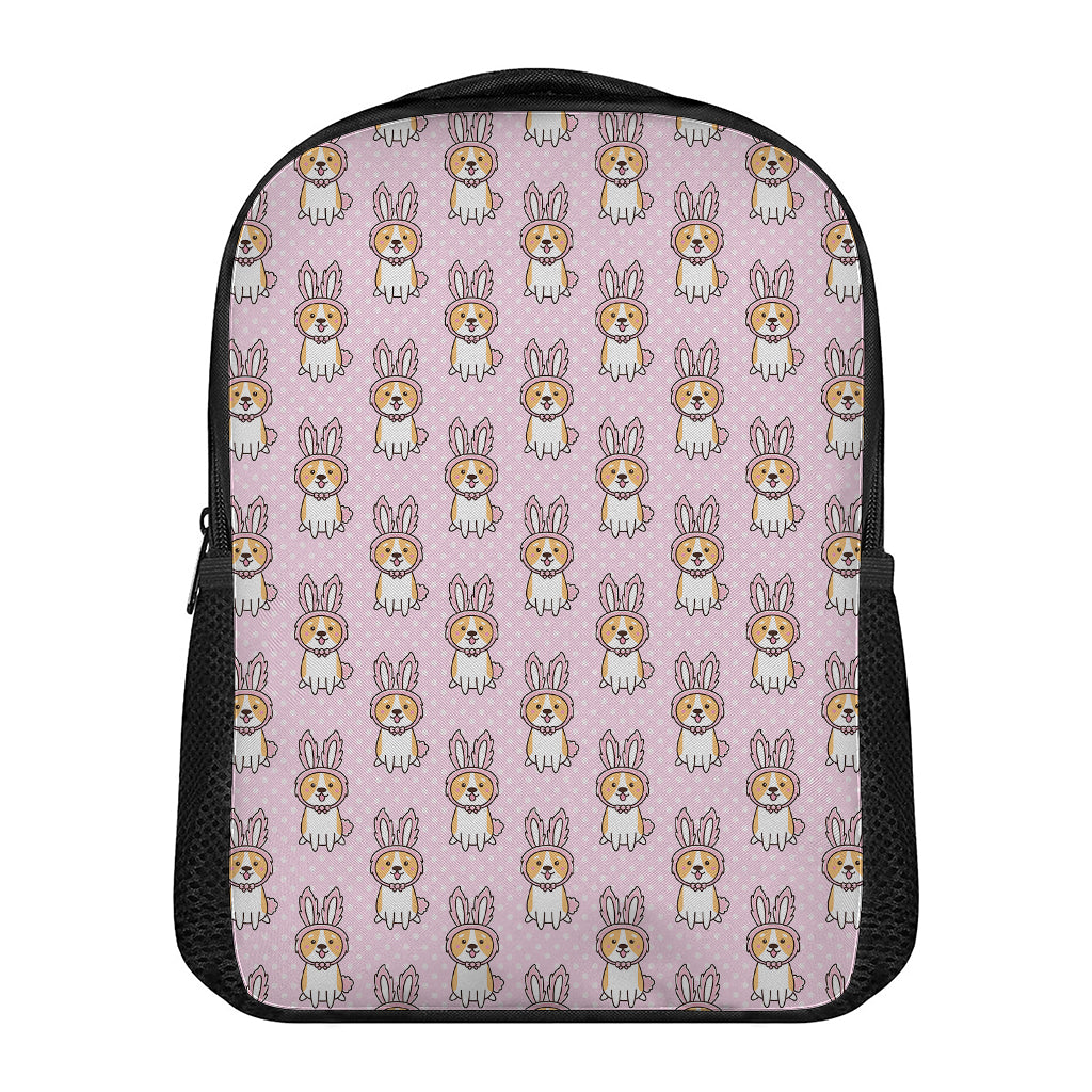 Bunny Corgi Pattern Print Casual Backpack