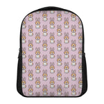 Bunny Corgi Pattern Print Casual Backpack