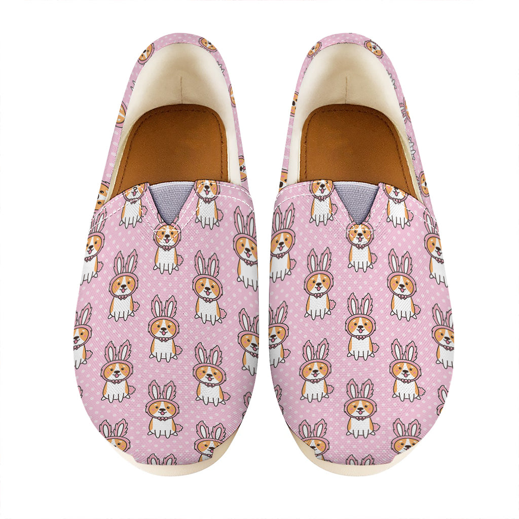 Bunny Corgi Pattern Print Casual Shoes