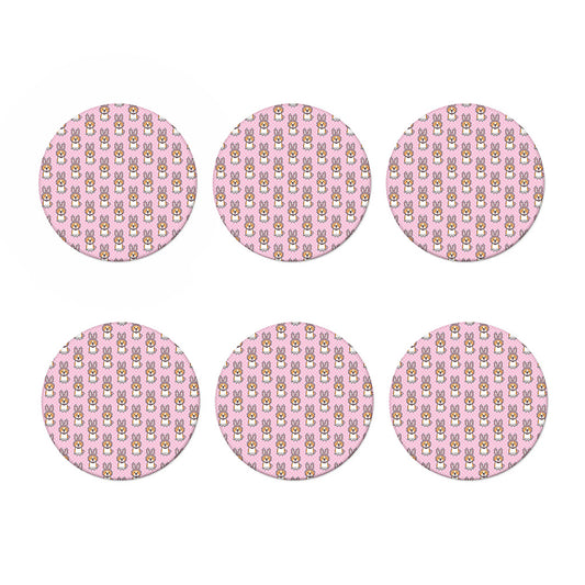 Bunny Corgi Pattern Print Coaster Set