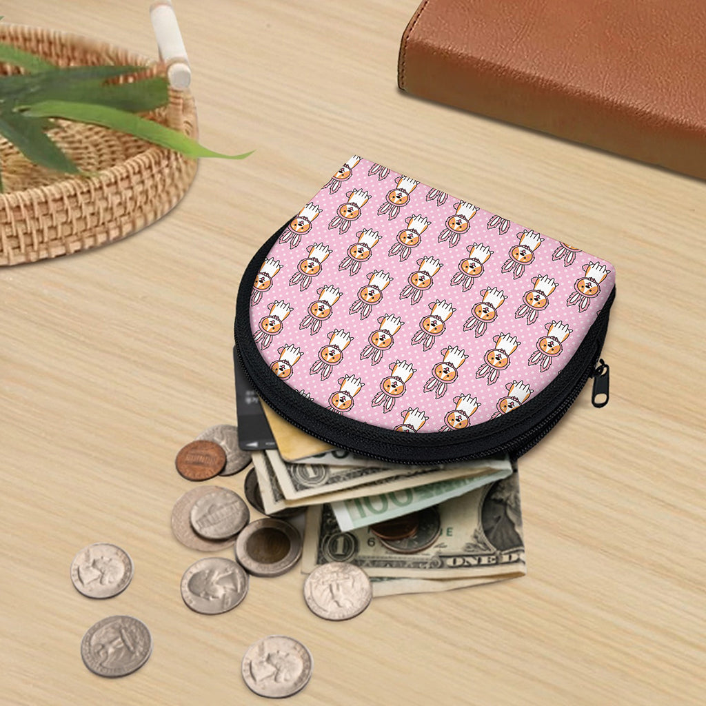 Bunny Corgi Pattern Print Coin Purse