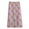 Bunny Corgi Pattern Print Cotton Front Slit Maxi Skirt