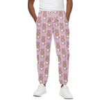 Bunny Corgi Pattern Print Cotton Pants