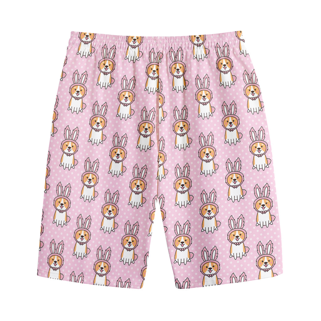 Bunny Corgi Pattern Print Cotton Shorts