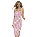 Bunny Corgi Pattern Print Cross Back Cami Dress