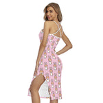 Bunny Corgi Pattern Print Cross Back Cami Dress