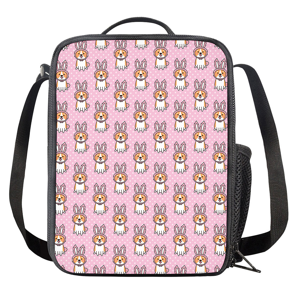 Bunny Corgi Pattern Print Crossbody Lunch Bag