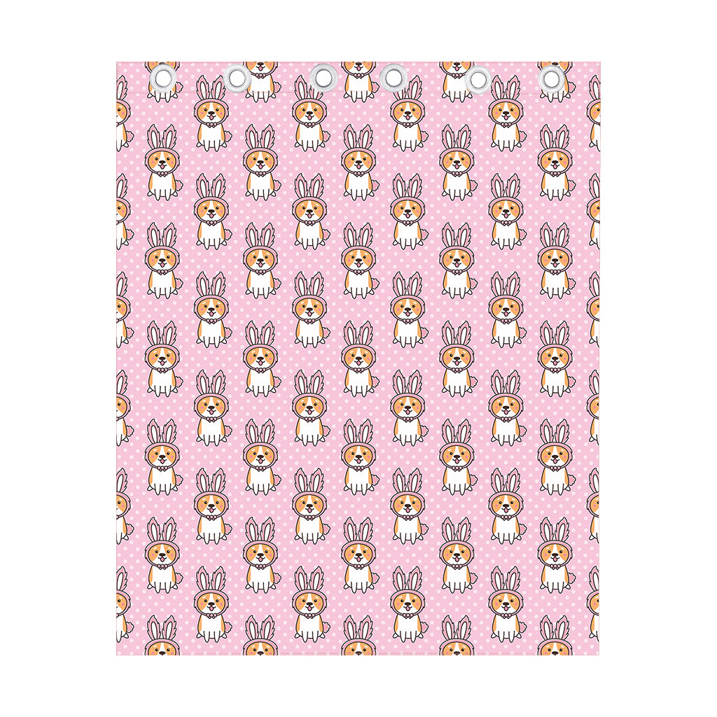 Bunny Corgi Pattern Print Curtain