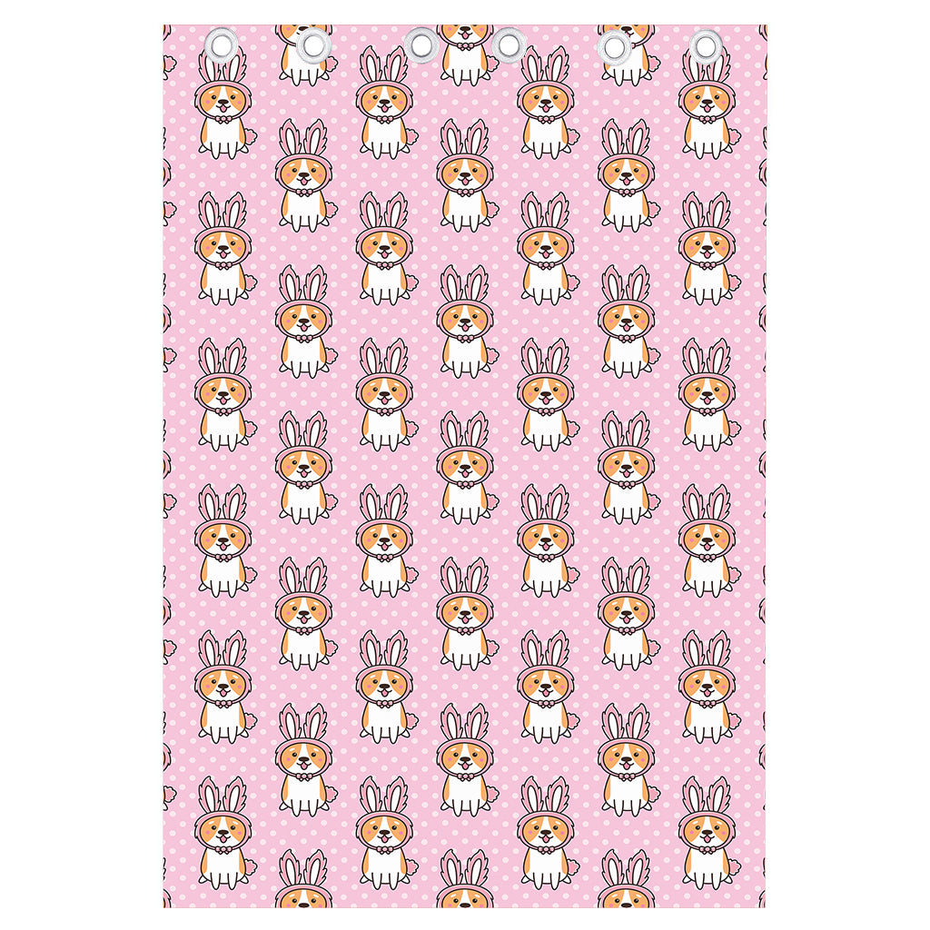 Bunny Corgi Pattern Print Curtain