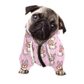 Bunny Corgi Pattern Print Dog Zip Up Hoodie