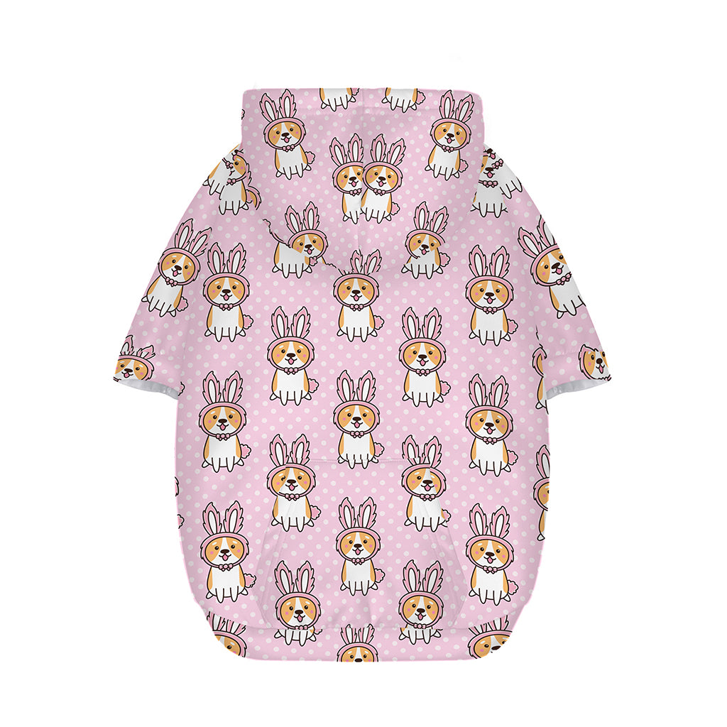Bunny Corgi Pattern Print Dog Zip Up Hoodie