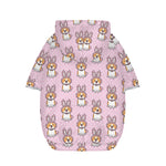 Bunny Corgi Pattern Print Dog Zip Up Hoodie
