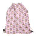 Bunny Corgi Pattern Print Drawstring Bag