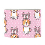 Bunny Corgi Pattern Print Drum Lamp Shade
