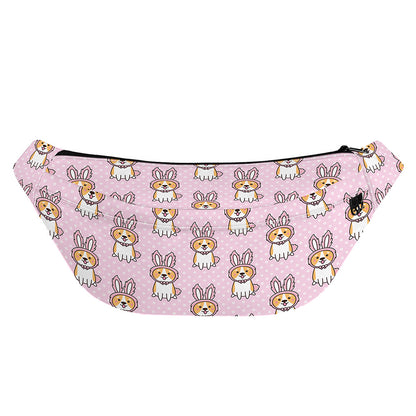 Bunny Corgi Pattern Print Fanny Pack