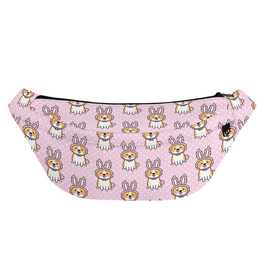 Bunny Corgi Pattern Print Fanny Pack