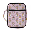 Bunny Corgi Pattern Print Front Pocket Bible Bag