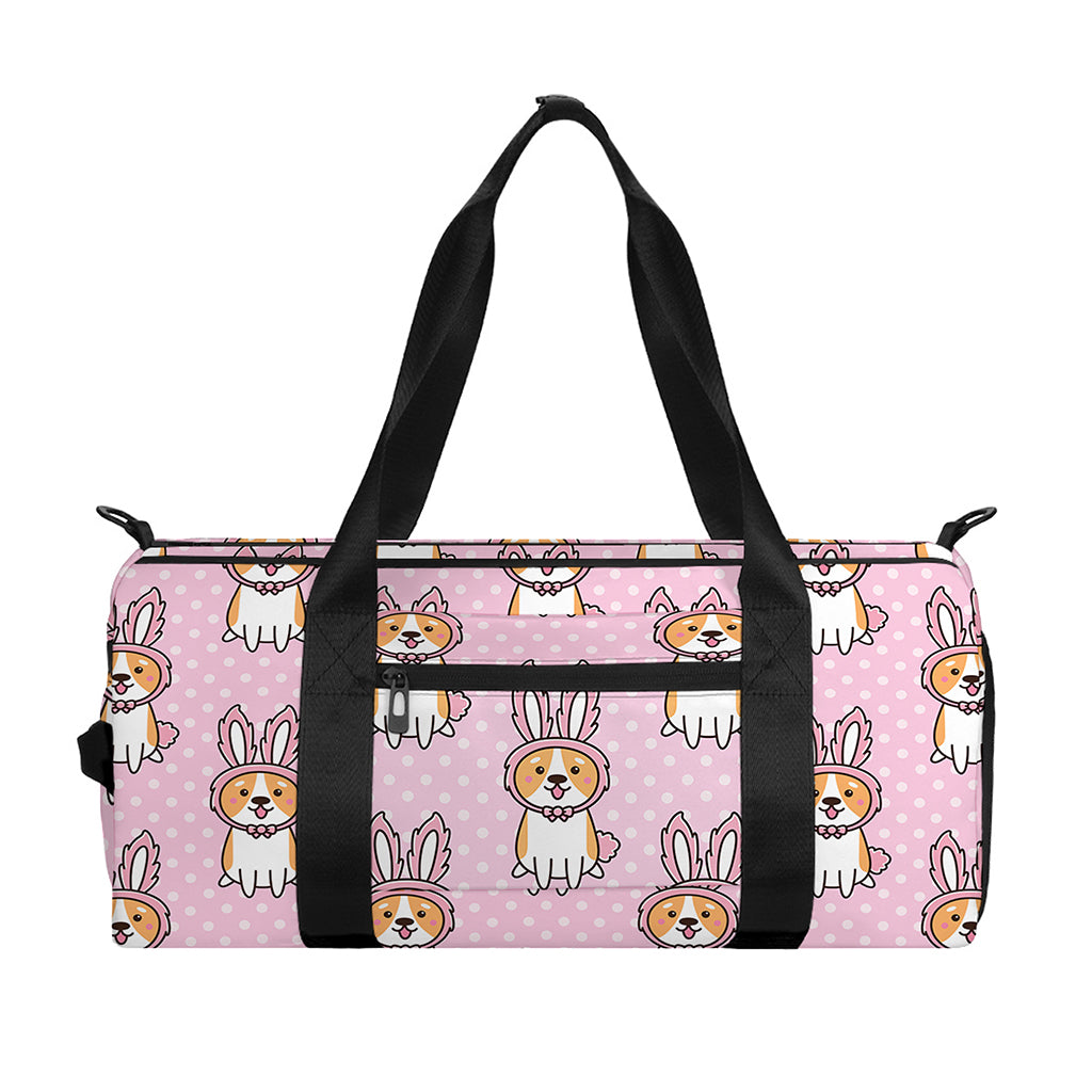 Bunny Corgi Pattern Print Gym Bag