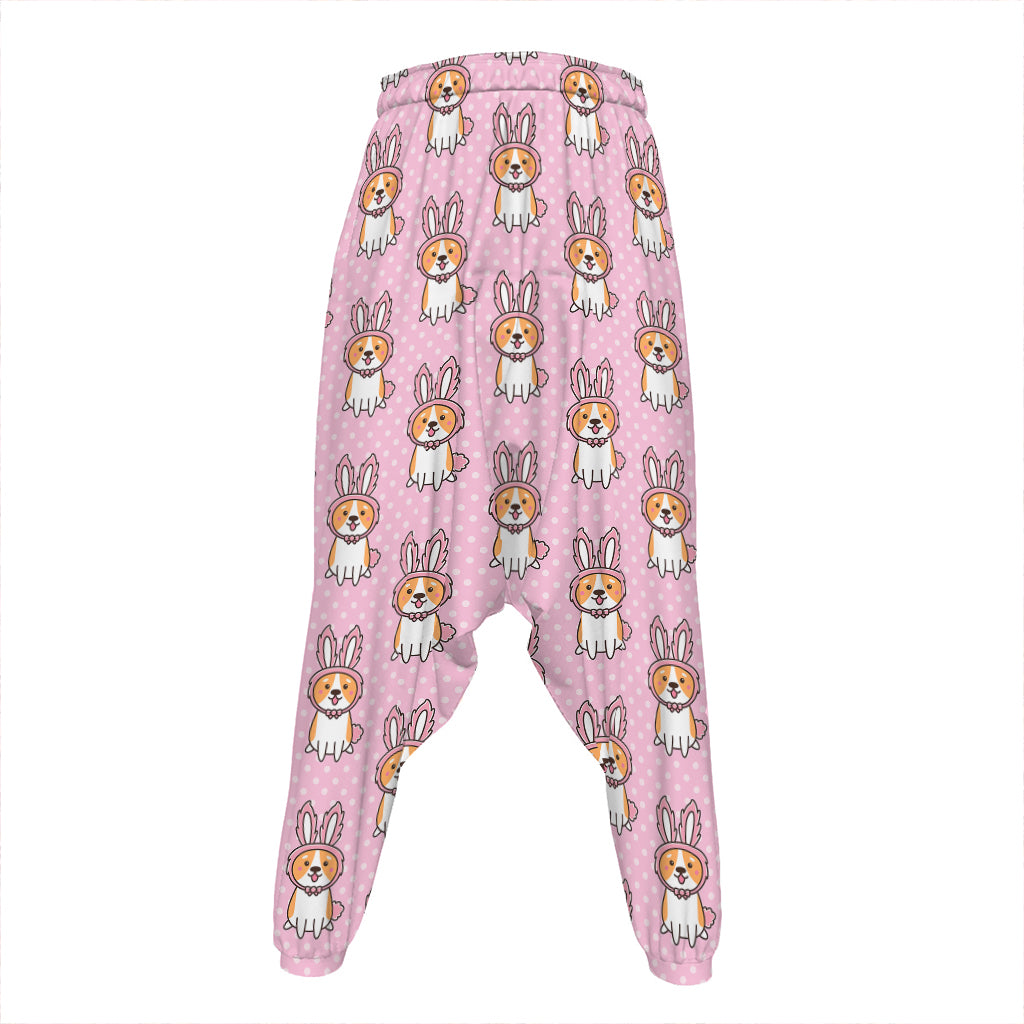 Bunny Corgi Pattern Print Hammer Pants