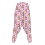 Bunny Corgi Pattern Print Hammer Pants