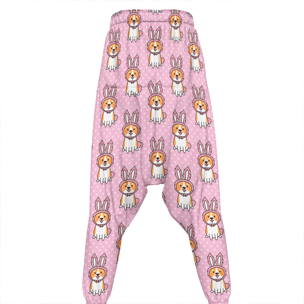 Bunny Corgi Pattern Print Hammer Pants