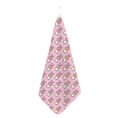 Bunny Corgi Pattern Print Hand Towel