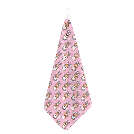 Bunny Corgi Pattern Print Hand Towel