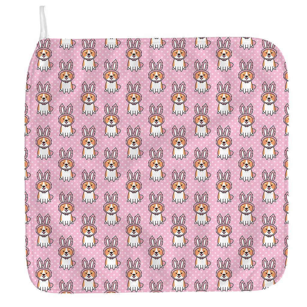 Bunny Corgi Pattern Print Hand Towel