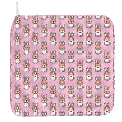 Bunny Corgi Pattern Print Hand Towel