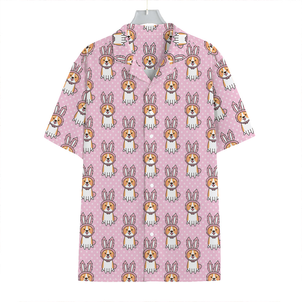 Bunny Corgi Pattern Print Hawaiian Shirt