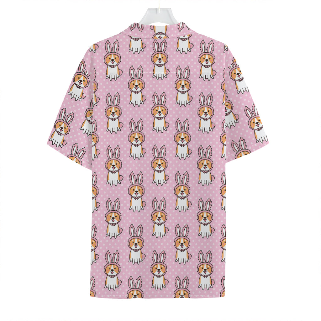 Bunny Corgi Pattern Print Hawaiian Shirt