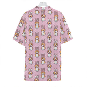 Bunny Corgi Pattern Print Hawaiian Shirt