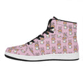 Bunny Corgi Pattern Print High Top Leather Sneakers