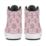 Bunny Corgi Pattern Print High Top Leather Sneakers