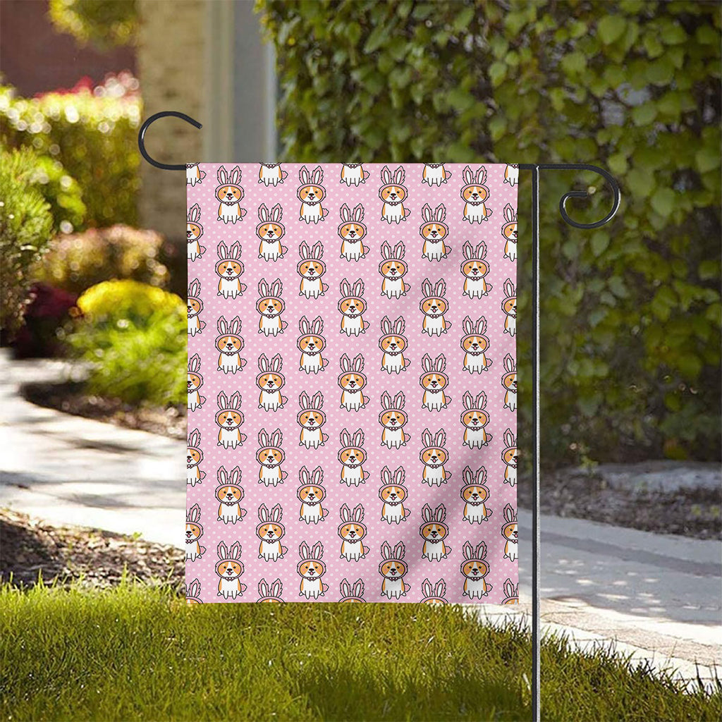 Bunny Corgi Pattern Print House Flag
