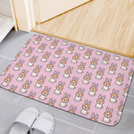 Bunny Corgi Pattern Print Indoor Door Mat