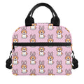 Bunny Corgi Pattern Print Insulated Lunch Bag