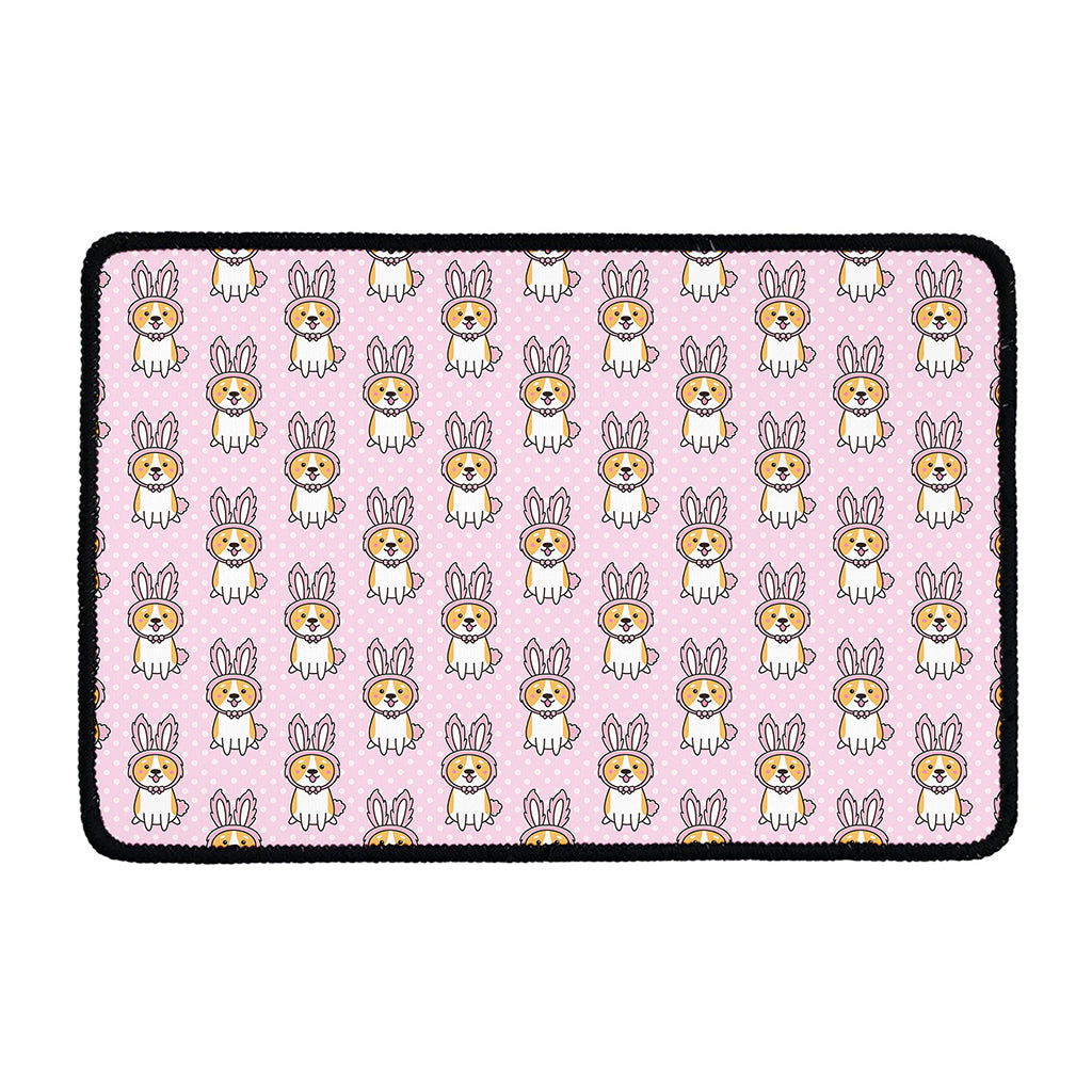 Bunny Corgi Pattern Print Kitchen Mat