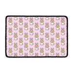 Bunny Corgi Pattern Print Kitchen Mat