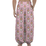 Bunny Corgi Pattern Print Lantern Pants