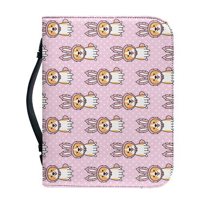 Bunny Corgi Pattern Print Leather Bible Cover