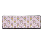 Bunny Corgi Pattern Print Long Kitchen Mat