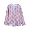 Bunny Corgi Pattern Print Long Sleeve Short Coat