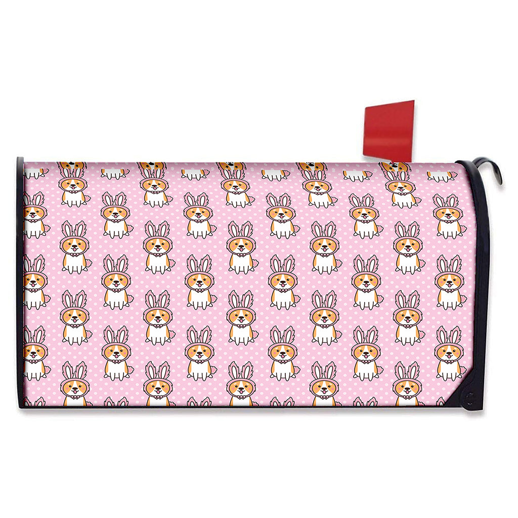 Bunny Corgi Pattern Print Mailbox Cover