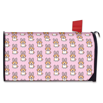 Bunny Corgi Pattern Print Mailbox Cover